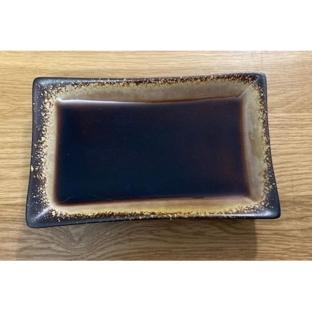 Pier 1 Stoneware Appetizer Tray Brown Tan 8.5